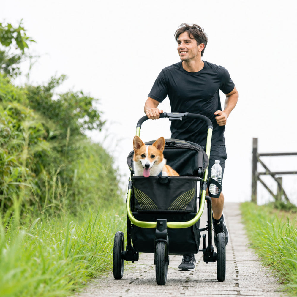 The Beast Pet Jogging Stroller, 3-Wheel All-Terrain Dog-Cat Pram